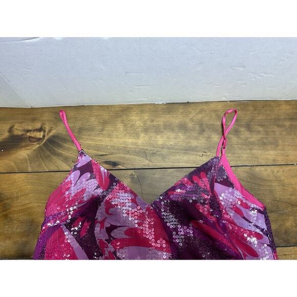 Ciebon Alora Dress | Sparkling Pink & Purple | Satin Bow Detail | Size Medium - Picture 2 of 13